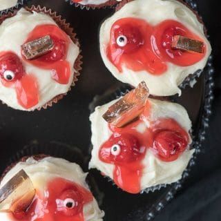 Gluten Free Red Velvet Cupcakes, Gluten Free Cupcake, Zombie Cupcakes, Gluten Free Cupcake Recipe, Zombie Food, Candy Corn Cupcakes, Delicious Halloween Treats, Gluten Free Halloween, Spooky Halloween Treats