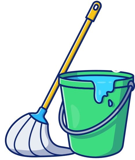 Mop And Bucket Vector Illustration - Icons by Canva Bucket Illustration, Mop And Bucket, Business Cards And Flyers, Marketing Business Card, Book Labels, Profile Page, You're Awesome, Print Stickers, One Design