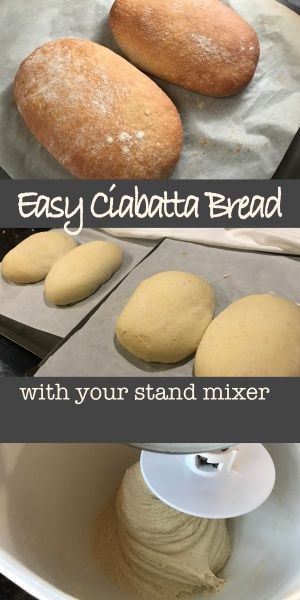 Ciabatta (Italian Bread) - Gunda and Leone Homemade Bread Kitchenaid, Bread Recipe Kitchenaid Mixer, Homemade Bread Kitchenaid Stand Mixers, Stand Up Mixer Recipes, Homemade Bread With Kitchenaid Mixer, Bread In Kitchenaid Mixer, Standing Mixer Recipes, Recipes For Kitchenaid Stand Mixer, Kitchenaid Bread Recipes Stand Mixers