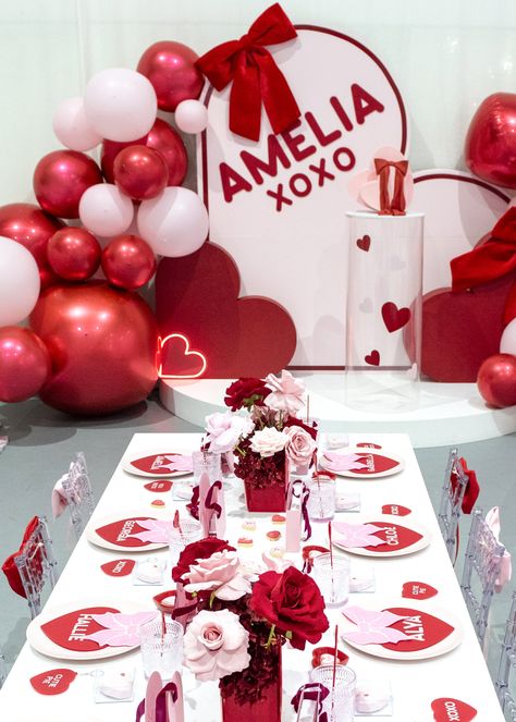 Issue 21: Love and bows party magazine shoot Kisses Party Theme, Red Heart Party Theme, Love Themed Birthday Party, Valentines Day Themed Party, Cupid Party Theme, Heart Party Theme, Valentine Birthday Theme, Heart Themed Birthday Party, Bow Birthday Party Ideas