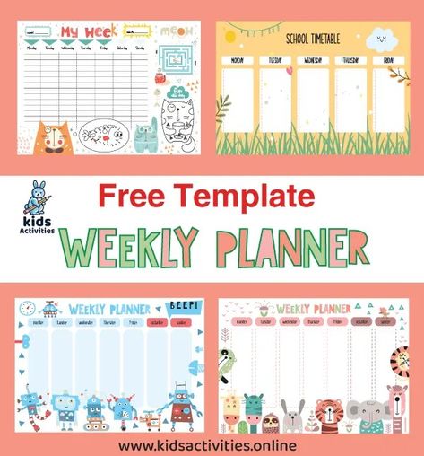 Cute Doodle Weekly Schedule Template Free ⋆ Kids Activities Activity Schedule Template, Weekly Activity Schedule For Kids, Weekly Schedule Printable Free, Kids Timetable, Weekly Timetable Template, School Weekly Schedule, School Schedule Templates, Printable Schedule Templates, Weekly School Schedule