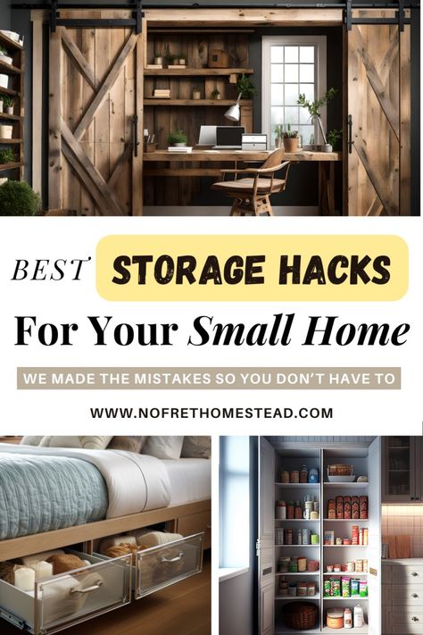 The Best Storage Hacks for Your Small Home – Do It Right The First Time! – No Fret Homestead – We Make The Mistakes So You Don’t Have To Add Storage To Small House, Storage In A Small House, Cottage Storage, Small House Storage, Ikea Coffee Table, Compact Furniture, Dining Tables And Chairs, Furniture With Storage, Entryway Shoe Storage