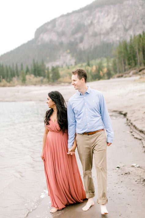 Pink coral dress blue shirt khakis engagement photo outfit ideas  Mountain Engagement Session Calgary Wedding Photographers Nicole Sarah | Calgary Wedding Photographers | Nicole Sarah Photography Engagement Photo Outfit Ideas, Engagement Photo Outfit, Fairmont Chateau Lake Louise, Photo Outfit Ideas, Chateau Lake Louise, Spring Engagement Photos, Mountain Engagement Session, Calgary Wedding, Spring Engagement