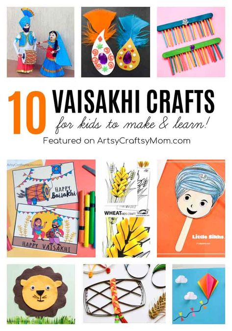 Baisakhi Festival, Onam Sadya, Kwanzaa Crafts, Kites Craft, Happy Baisakhi, Kwanzaa Gifts, Hanukkah Crafts, Crafts And Activities For Kids, Happy Kwanzaa