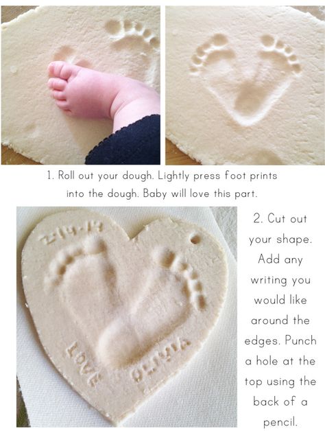 This is our first Valentine's Day with a baby, and I wanted to do something more sentimental for my husband. My daughter is nearly 6 months old, and loves to feel with her feet. This project was pe... Newborn Crafts, Baby Christmas Crafts, Salt Dough Crafts, Newborn Art, Baby Art Projects, Baby Keepsakes, Valentines Day Baby