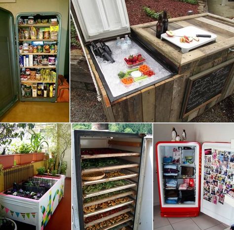 What To Do With An Old Refrigerator? Diy Outdoor Fridge, Repurpose Old Fridge, Upcycled Refrigerator Ideas, Fridge Cooler Diy Old Refrigerator, Repurposed Refrigerator Ideas, Old Refrigerator Repurpose Garden, Upcycle Fridge Old Refrigerator, Vintage Refrigerator Repurposed, Ideas For Old Fridges