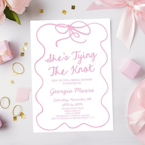 She's Tying The Knot Whimsical Bow Bridal Shower Bows Bridal Shower Theme, Bridesmaid Box, Tying The Knot, Bridal Shower Theme, Bridal Shower Invitation, Tie The Knots, Perfect Party, Bridal Shower Invitations, The Knot