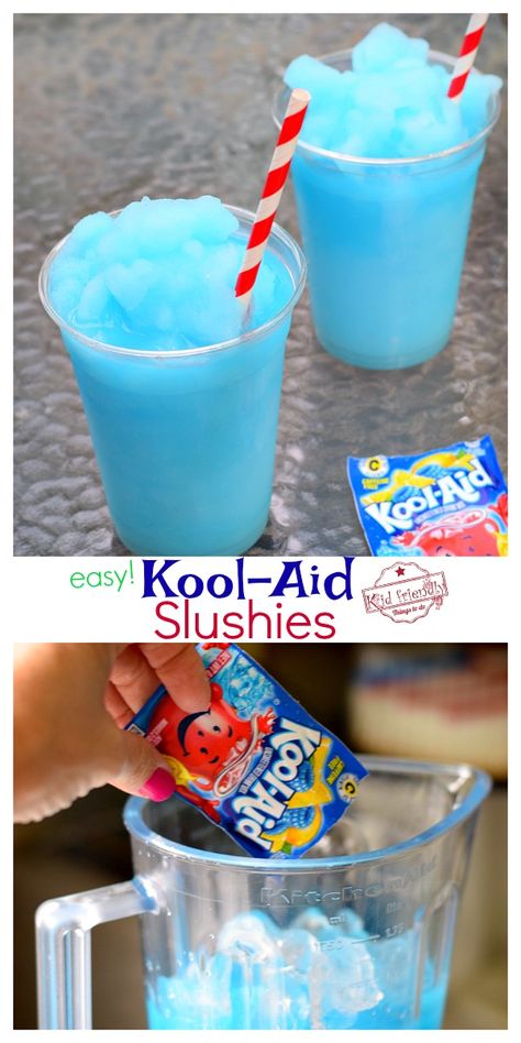 Fun Kids Drinks, Fun Summer Drinks, Slushie Recipe, Summer Fun For Kids, Lake Food Ideas Summer, Food Ideas Summer, Lake Food Ideas, Kids Treat, Kid Drinks