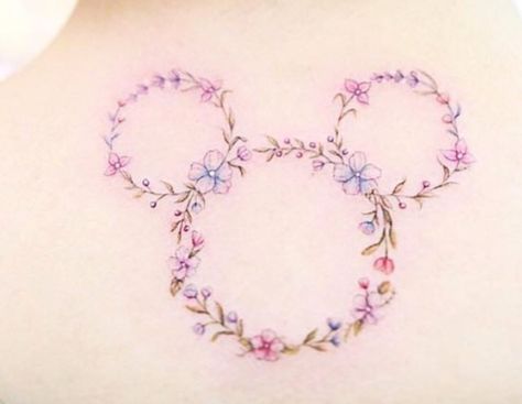 Floral Mickey Tattoo, Hidden Mickey Tattoo, Disney Tattoos Mickey, Disney Art Diy, Disney Tattoos Small, Mickey Tattoo, Mickey Mouse Tattoo, Disney Sleeve Tattoos, Small Matching Tattoos