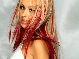 Christina Aguilera, Come on Over, Baby...used to always want that hair style! should i bring it back? lol Christina Aguilera Red Hair, Blonde Hair Red Streaks, Christina Aguilera Hair, Red And Blonde Hair, Pinwheel Hair Color, Red And Blonde, Hair Stripping, Red Hair With Highlights, Red Streaks