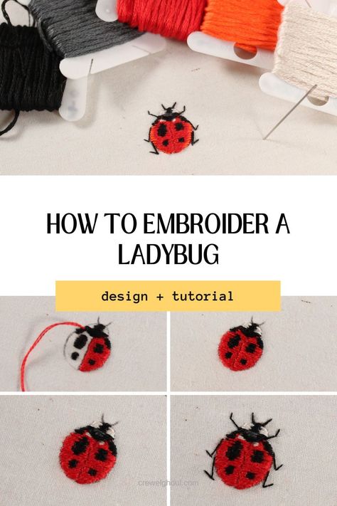 In this post, we’re diving into how to create an embroidered ladybug. It’s not just about stitching – it’s about capturing luck and joy with every thread. Whether you’re looking to stitch one on your clothes or include it in an embroidery design, this little embroidery is sure to be a fun time. Ladybug Embroidery Tutorial, Embroidered Patterns Design, Hand Embroidery Ladybug, Ladybug Embroidery Pattern, Embroidery How To, Fun Embroidery Ideas, Things To Embroider, Embroidery Bugs, Embroidered Ladybug