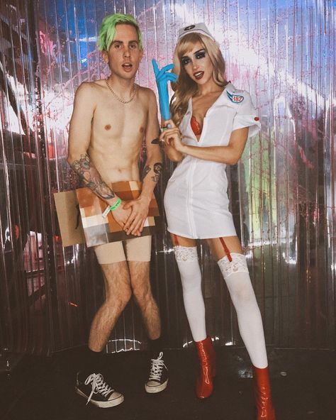 Enema of the state💉🤭 @devinperkins #halloween2018 #halloweencostume #blink182 Blink 182 Costume, Blink 182 Outfit, Blink 182 Halloween, Blink 182 Nurse, Blink 182 Nurse Costume, Hot Halloween Outfits, Alien Costume, 2024 Halloween, Nurse Costume