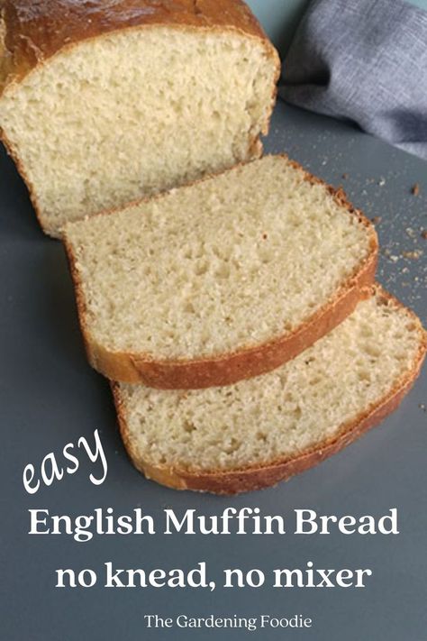 Take your breakfast to a whole new level of delicious with my easy homemade English Muffin bread. It makes the best toast ever, and a perfect partner to jam or preserves. With No kneading and no mixer required, this bread is super simple. English Toasting Bread Recipe, Easy English Muffin Bread Recipe, Best English Muffin Bread Recipe, English Muffin Bread Recipe Breadmaker, Whole Wheat English Muffin Bread Recipe, 2 Ingredient English Muffin, Bread No Knead, English Muffin Toasting Bread, English Muffin Bread Recipe