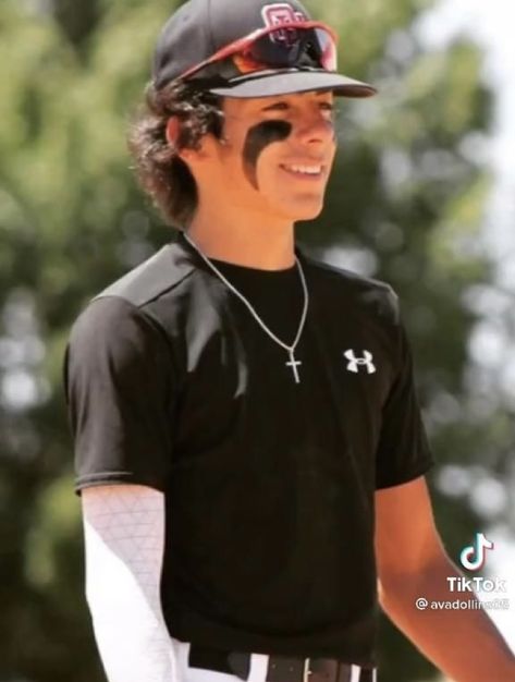 Baseball Guys Aesthetic, Baseball Eye Black Ideas Boys, Baseball Boys Haircut, Baseball Guys With Fluffy Hair, Baseball Boys Vs Football Boys, Brown Fluffy Hair Baseball Boy, Smash Or Pass Guys Pics, Base Ball Boys With Fluffy Hair, Brunette Baseball Boy