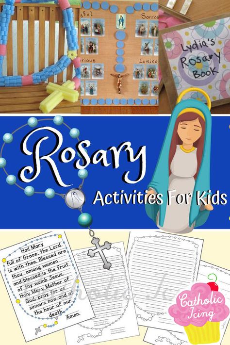 rosary crafts, activities, and ideas for Catholic kids. So many great resources about the rosary here! #catholicicing #catholickids #rosary Rosary Activities For Preschool, Saint Projects For Kids Catholic, Catholic Printables, Rosary Ideas, Catholic Kids Activities, Catholic Sacraments, Saint Feast Days, Crisco Recipes, Catholic Homeschool