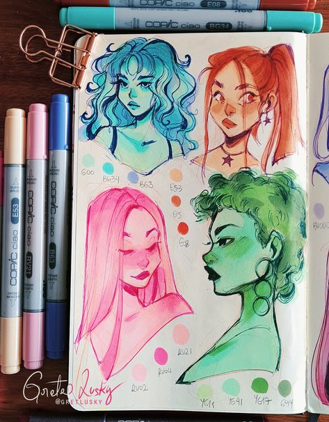 Copic Marker Art, Some Drawings, Sketchbook Art Journal, Gambar Figur, Arte Inspo, Arte Sketchbook, Dessin Adorable, Sketchbook Inspiration, Arte Horror