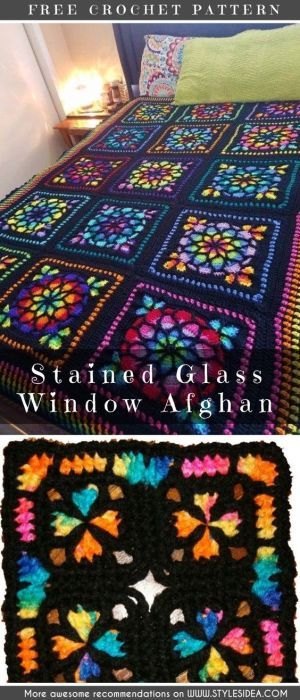 35 of The Best FREE Crochet Blanket Patterns - Feedourlife.blog Stained Glass Afghan, Free Crochet Blanket Patterns, Motifs Granny Square, Square Crochet Pattern, Crochet Afghan Patterns Free, Confection Au Crochet, Crochet For Beginners Blanket, Crochet Blanket Designs, Crochet Blanket Afghan