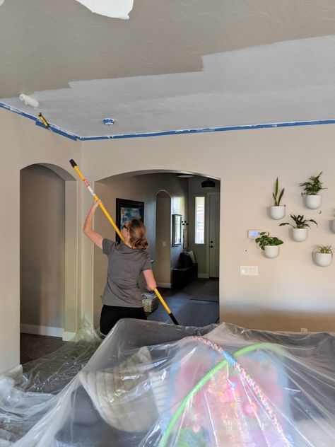 How To Paint A Ceiling Tips, Painting My Ceiling, Easy Way To Paint Ceiling, How To Paint Your Ceiling, How To Paint The Ceiling, Tips For Painting Ceilings, Easiest Way To Paint A Ceiling, Ceiling Painting Tips, Best Way To Paint Ceiling