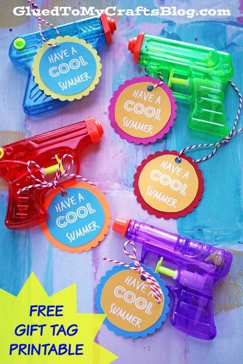 Have A Cool Summer - Squirt Gun Gift Tags Printable Have A Cool Summer Free Printable, End Of Year Gift Tags For Students Free, Summer Gift For Students, Have A Cool Summer Printable Tag Free, Have A Great Summer Tags Printable Free, Summer Gifts For Students, Summer Gifts For Kids, Summer Gift Baskets, Summer Tags