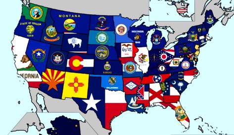 50 States Map, Usa Maps, Us States Flags, Map Of The United States, America Map, Big Country, United States Map, Map Of The World, Usa States