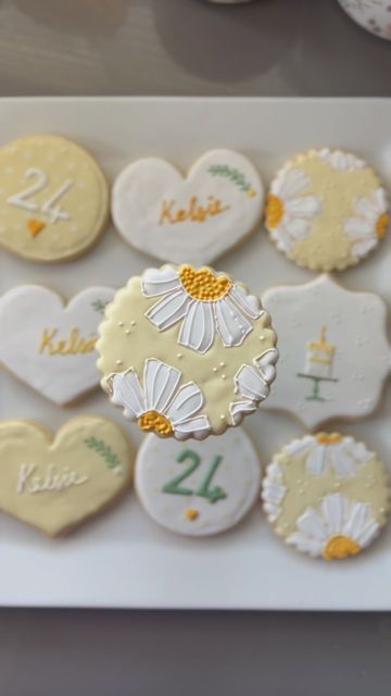 Cookieartistca on Instagram: "Happy 24th birthday Kelsie ! 🥳 Personalized Birthday party favors. 🎈. 🎈. #birthdaypartycookies #birthdayfavors #customcookies #personalizedcookies #birthdaycookies #sugarcookies #icingcookies #royalicingcookies #royalicing #royalicingart #cookiedecorating #cookiesofinstagram #bayareafoodie #californiafoodie #handmadegifts #dasiycookies #heartcookies" 24th Birthday Cookies, Happy 24th Birthday, Happy Birthday Cookie, Personalized Cookies, Sugar Cookie Designs, 21st Birthday Cake, 24th Birthday, Happy Birthday Sister, Happy Birthday Mom