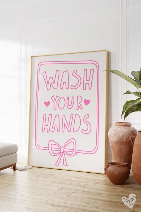 Make your bathroom more fun with this playful print that says, 'this shower is for singing.' It's a cheerful reminder to belt out your favorite tunes while you get ready! 🎤🚿 Features: 💙 Original Artwork: I pour my heart into every piece I create, ensuring that each art print is a true original. When you invest in one of my prints, you're not just buying art; you're investing in a piece of creativity and inspiration. 💙 Customizable Options: Your art should reflect your individuality. That's w Pink Girly Home Decor, Pink Bathroom Decor Ideas Inspiration, Prints For Bathroom Walls, Dopamine Bathroom, Dopamine Decor Bathroom, Cute Girly Bathroom, Posters Girly, Drawn Posters, Girly Bathroom Decor