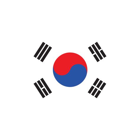 Korea Logo, South Korea Flag, Korea Flag, All About Me Printable, Seni Korea, Countries And Flags, Info Graphics, Flag Icon, Flag Vector