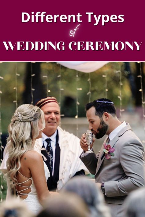 Blog post on the different types of wedding ceremonies | Religious | Jewish | Non-denominational | Civil | Destination | Elopement | Humanist | Read more at https://elainejfilms.com/types-of-wedding-ceremony/ Wedding Video Tips, Non Religious Wedding Ceremony, Informal Weddings, Religious Wedding, Double Wedding, Cruise Wedding, Video Tips, Religious Ceremony, Commitment Ceremony