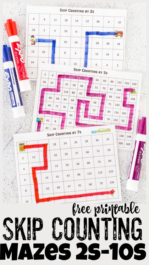 3rd Grade Math Groups, Counting By Fives Activity, Skip Count Activities, Skip Counting Mazes Free Printable, Counting By Twos Activities, Learning Activities For First Graders, Counting By 5's Kindergarten, Teaching Skip Counting, Grade 2 Maths Activities