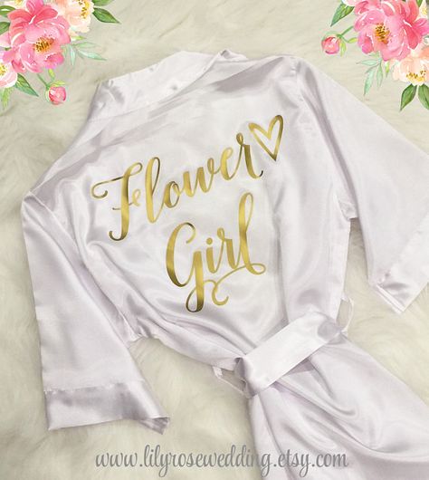 Wedding Robes Getting Ready, Kids Bridal, Flower Girl Robes, Bridal Coat, Wedding Robes, Satin Robes, Pink Wedding Shoes, Robe Wedding, Wedding Doors