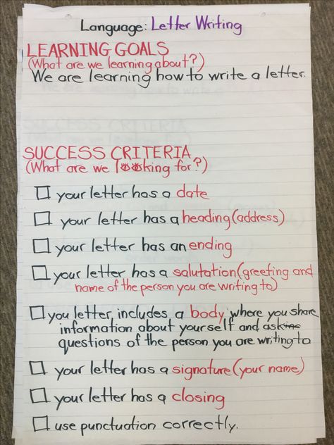 Learning Goals & Success Criteria: Language: Letter Writing Learning Goals And Success Criteria, Writing Success Criteria, Teacher Clarity, Letter Writing Activities, Learning Intentions, Assessment For Learning, Visible Learning, Assessment Rubric, Exit Slips