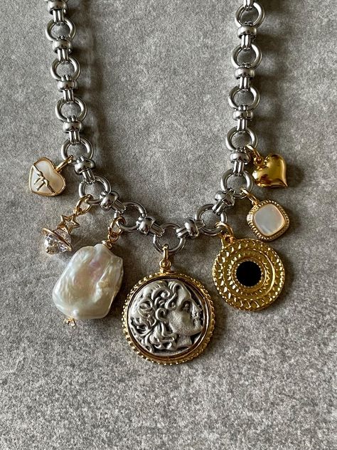 Silver charm bracelet