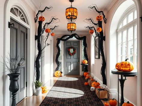 17 Halloween Hallway Decoration Ideas to Transform Your Space » HomeQly.com Hallway Decoration Ideas, Halloween Hallway, Hallway Decor Ideas, Hallway Decoration, Hallway Door, Hallway Mirror, Hall Of Mirrors, Cheap Halloween, Hallway Decor