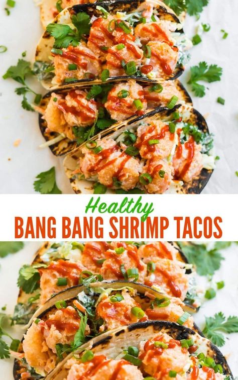 Skinnytaste Shrimp Tacos, Gluten Free Shrimp Tacos, Ww Shrimp Tacos, Healthy Bang Bang Shrimp, Shrimp Tacos Healthy, Bonefish Grill Bang Bang Shrimp, Bang Bang Shrimp Tacos, Dinners Gluten Free, Tacos Easy