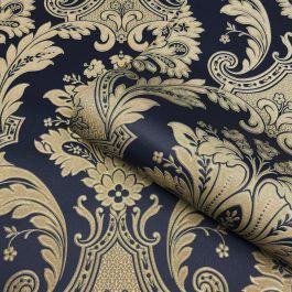 Navy Gold Wallpaper, Gold Damask Wallpaper, Albany Wallpaper, Wallpaper Stores, Plain Wallpaper, Glass Splashback, Damask Wallpaper, Wallpaper Direct, Damask Print