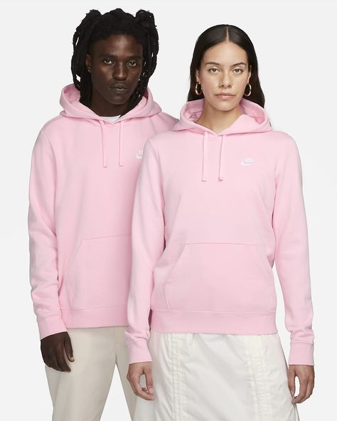 Layered Hoodie, Nike Sportswear Club Fleece, Nike Sportswear Women, Women's Sportswear, Pink Nike, Nike Sweatshirts, Nike Hoodie, Hoodie Outfit, Athletic Apparel