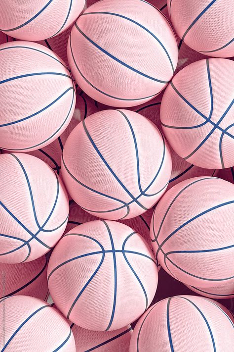 Pastel Pink Basketball Balls forming Background Pink Sports Aesthetic, Sports Background Aesthetic, Basketball Balls, Basket Aesthetic, Basketball Aesthetic, Pink Basketball, Shadow Images, Basketball Wall, Mobile App Design Inspiration