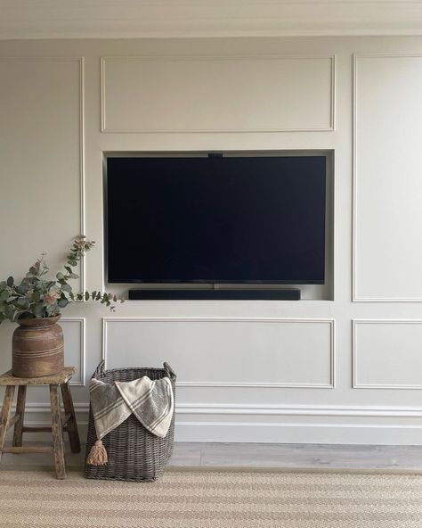 Media Room Paneling, Large Screen Tv Wall Ideas, Media Wall Paneling, Tv Hanging On Wall Ideas, Flush Tv Wall, Panelled Tv Wall, Panelling Tv Wall, Tv Wall Panelling, Large Tv Wall Ideas