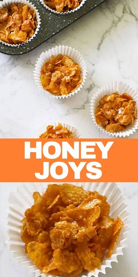 Honey Joys Slice, Honey Joy Slice, Honey Crackles Recipe, Healthy Cornflake Recipes, Honey Cornflakes Recipe, Recipes With Cornflakes Cereal, Cornflake Recipes Healthy, Recipes Using Cornflakes, Desserts Using Honey