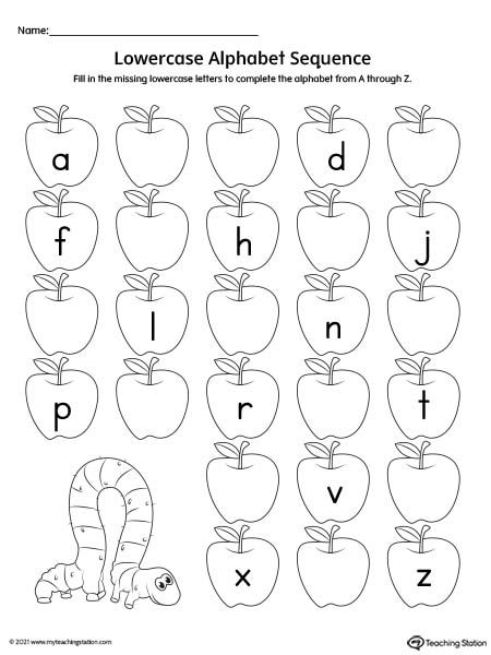 Alphabet Sequence Worksheets, Junior Kindergarten Worksheets, Letter Sequencing Activities, Alphabet Order Worksheets, A-z Worksheet, Sequence Worksheet, Worksheet Coloring, Kindergarten Alphabet, Kids Handwriting Practice