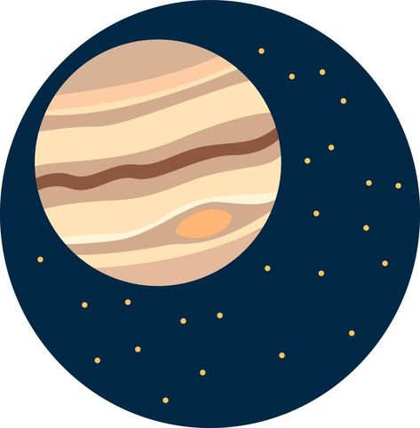 Jupiter planet, illustration, vector on white background. Jupiter Illustration, Jupiter Symbol, Planet Illustration, Jupiter Planet, Small Canvas Art, Background Background, Small Canvas, Illustration Vector, Planets