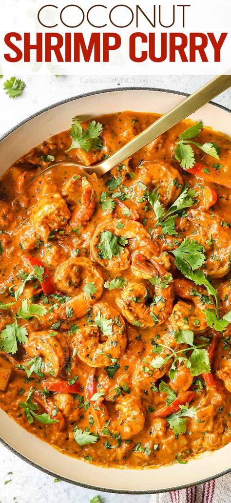 Chicken And Shrimp Curry Recipe, Shrimp Curry Noodles, Easy Shrimp Curry, Indian Shrimp Curry Recipe, Coconut Curry Crab, Shrimp Indian Curry, Curried Shrimp Recipes, Thai Coconut Shrimp Curry, Coconut Shrimp Curry Recipe