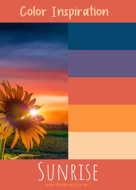 Sunrise Bedroom Theme, Purple Blue Orange Yellow Color Palette, Morning Sky Color Palette, Sunrise Color Palette Mornings, Golden Hour Color Palette, Dawn Color Palette, Convergent Thinking, Sunrise Color Palette, Bachelorette Outfit Themes