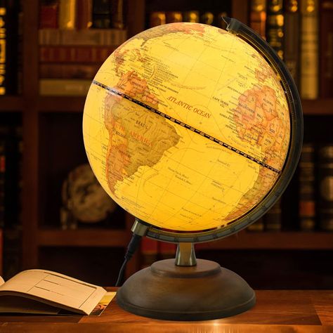 Halloween Globe, Globe For Kids, Desk Globe, Spinning Globe, Kids Globe, Animated Halloween, Earth Globe, Globe Decor, Antique Brass Metal