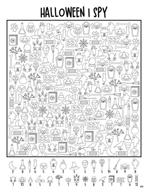 Choose from 14 unique Halloween I Spy printables from easy to extra hard and full color or colorable pages for hours of fun. Print from home! Halloween Find The Difference, I Spy Coloring Page Free Printable, Halloween Hidden Pictures Printables, Halloween I Spy Printable Free, I Spy Halloween Printables For Kids Free, Halloween Activities For Kids Printable, Halloween Ispy, I Spy Printables For Kids Free, Free I Spy Printables