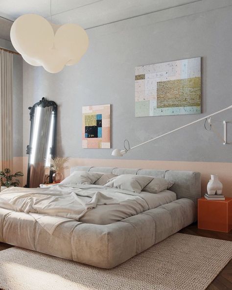 Saba Italia on Instagram: “This is what bedroom dreams look like!⁠ The Pixel Box Large is a very generous bed frame that guarantees absolutely comfort.⁠ ⁠ Project by…” Sunken Bed Frame, Low Bed Frame Ideas, Sunken Bed, Bed No Headboard, Saba Italia, Low Bed Frame, Tumblr Bedroom, Soft Bedroom, Big Beds