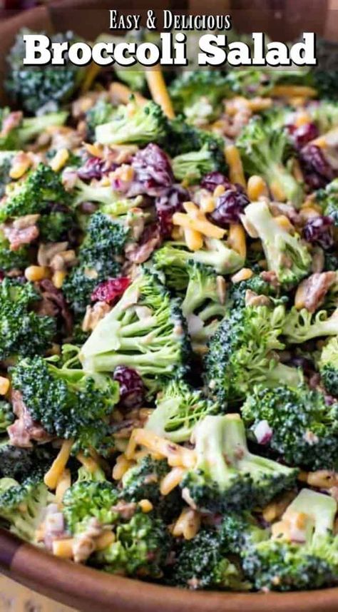 Broccoli Salad With Bacon, Easy Broccoli Salad, Delicious Broccoli, Easter Side Dishes, Resep Salad, Broccoli Salad Recipe, Salad Dishes, Best Salad Recipes, Broccoli Salad