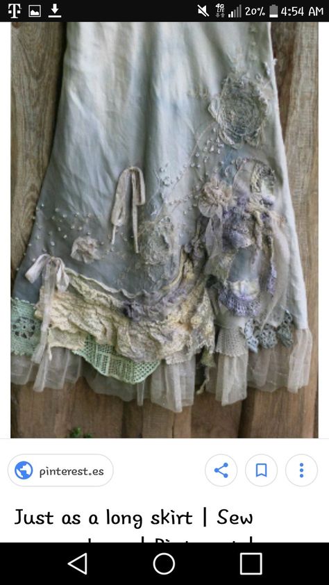 Shabby Chic Outfits, Ropa Shabby Chic, Tas Denim, Rose Romantic, Shabby Chic Clothes, Estilo Hippie, Altered Couture, Frou Frou, Skirt Maxi