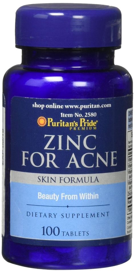 Zinc for Acne by Puritan's Pride a Mineral for Immune Sytem Health 100 Tablets Zinc For Acne, Best Zinc Supplement, Tea Tree Oil For Acne, Zinc Supplements, Protein Supplements, Acne Free, Best Supplements, Herbal Supplements, Acne Skin