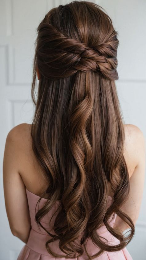 Quick Bridesmaid Hairstyles, Bridesmaid Hair Styles For Long Hair, Half Up Half Down Wedding Hair Thin Hair, Half Up Thin Hair, Half Up Half Down With Bangs, Bridal Ponytail Hairstyles, Half Up Half Down Twist, Hair For Wedding Guest, Bridesmaid Hairstyles Thin Hair